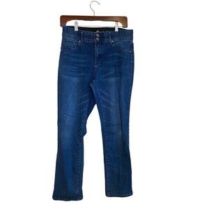 Indigo Poppy Denim Pants Womens 10P Blue Straight Leg Jeans Boho Hippie Western